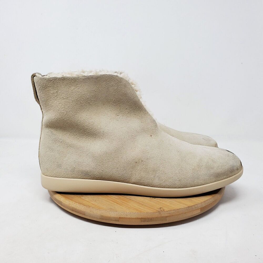 Everlane Boots Womens 8 Beige Suede‎ Chukka Lined Slipper Ankle Slip On Shoes